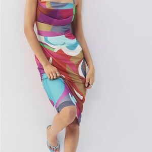 By Anthropologie Square-Neck Halter Midi Dress